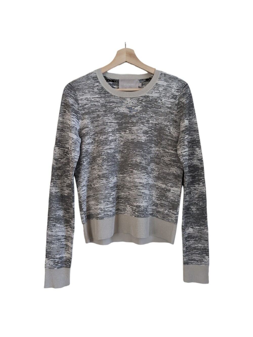Jason Wu Spacedye Knit Textured Crewneck Pullover Sweater, Women's Size XS